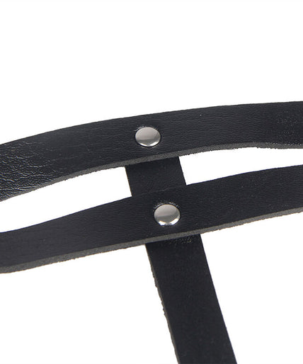Subblime – Leder Ring Kettengürtel Schwarz Einheitsgröße