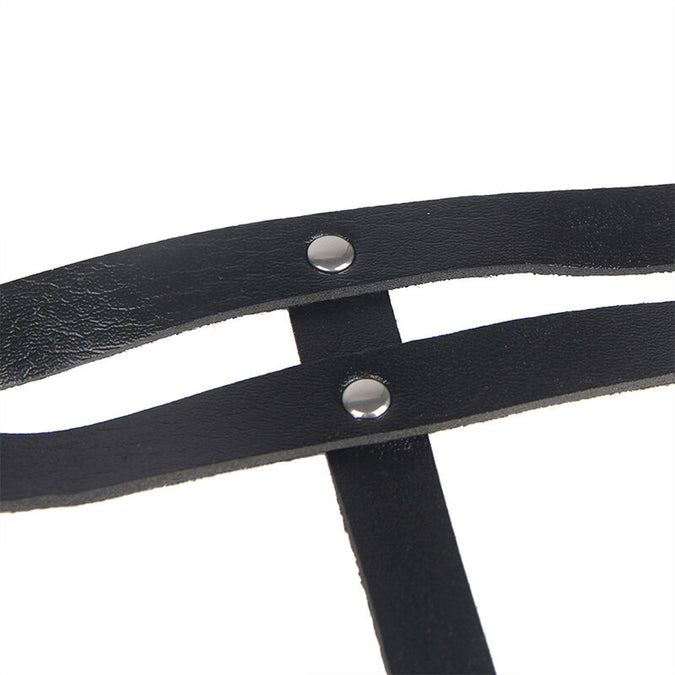 Subblime – Leder Ring Kettengürtel Schwarz Einheitsgröße