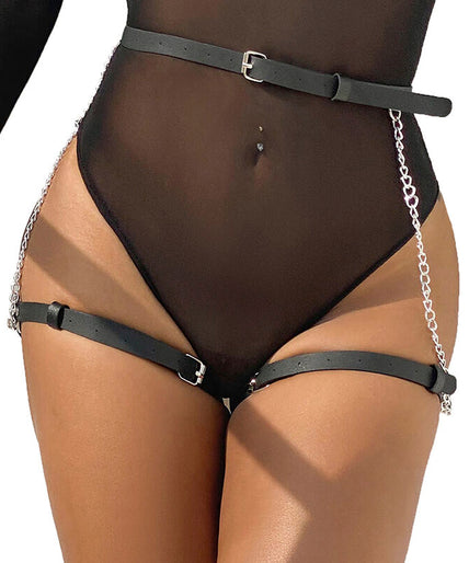 Subblime – Leder Gürtel Harness Schwarz Einheitsgröße