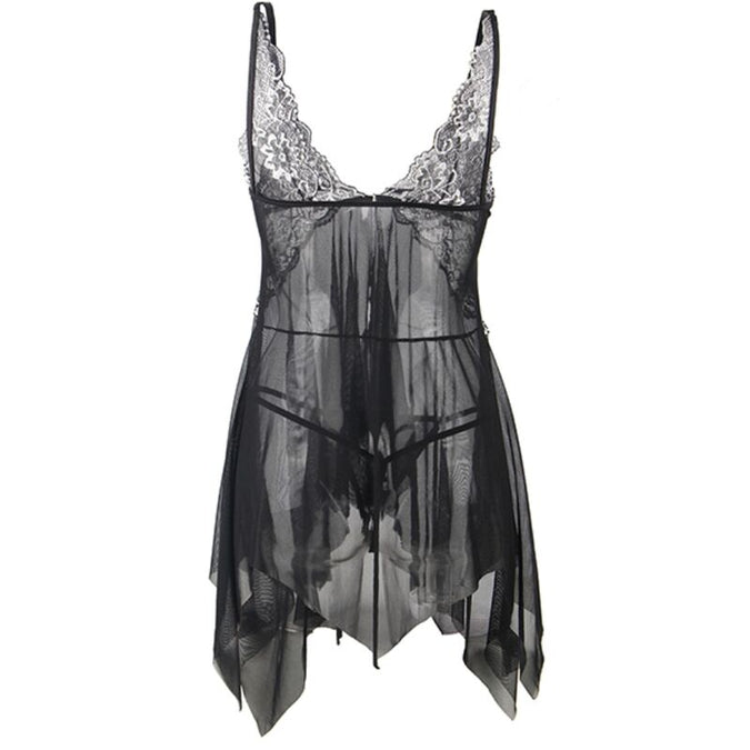 Subblime – Babydoll Stoff Tüll Brust Spitze L/xl