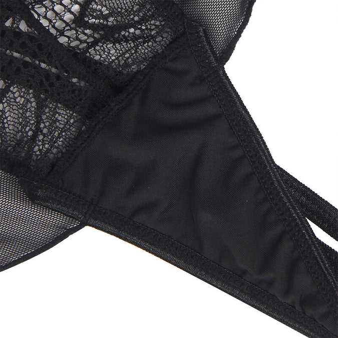 Subblime – Teddy mit Neckholder und freiem Rücken aus Spitze Schwarz S/m