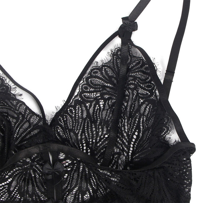 Subblime – Babydoll mit verstellbaren Spitzen-Trägern Schwarz S/m