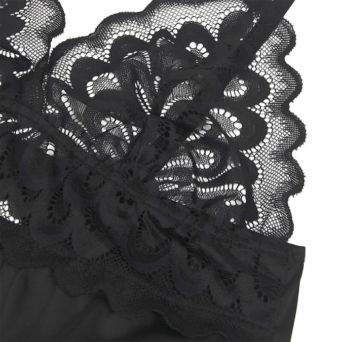 Subblime – Babydoll With Floral Print Chest Black S/m