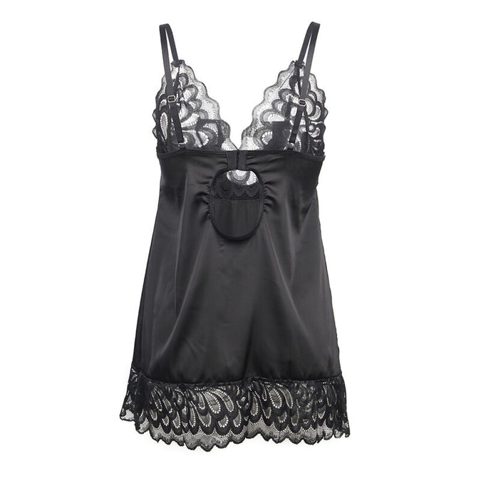 Subblime – Babydoll With Floral Print Chest Black S/m