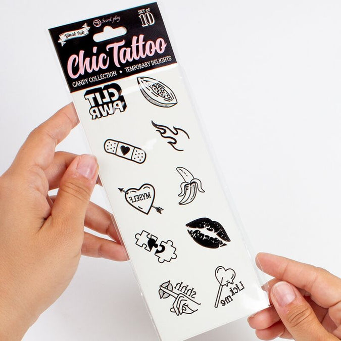 Secret Play – Set Of 10 Candy Collection Temporary Tattoos