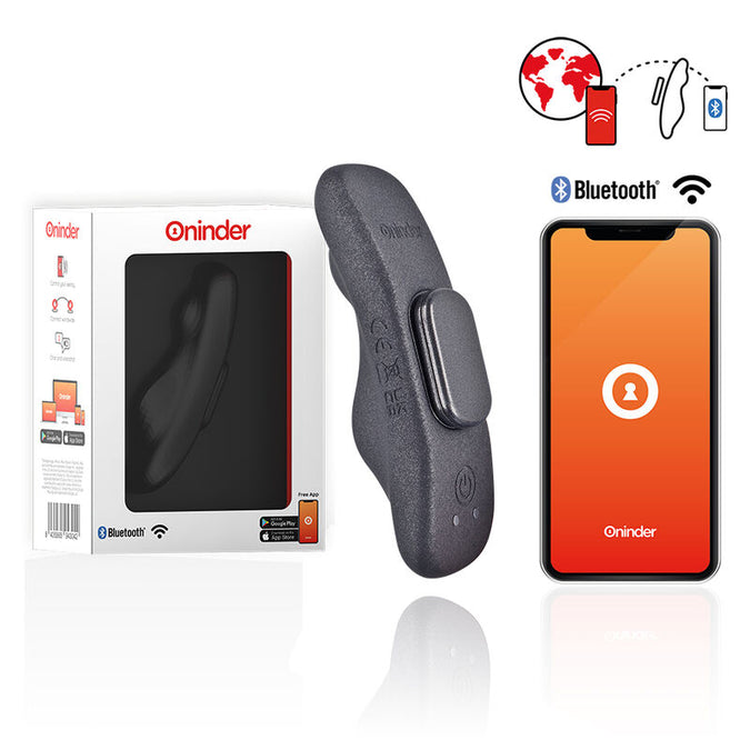 Oninder – Manila Panty wiederaufladbarer Vibrator 9 Geschwindigkeiten 9,6 cm x 2,6 cm – Kostenlose App