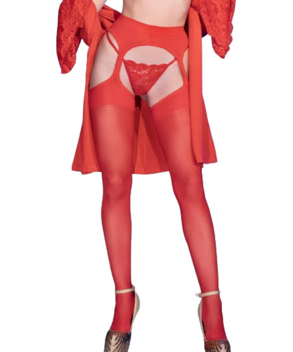 Chilirose – Cr 4312 Strumpfhalterstrümpfe Rot S/m