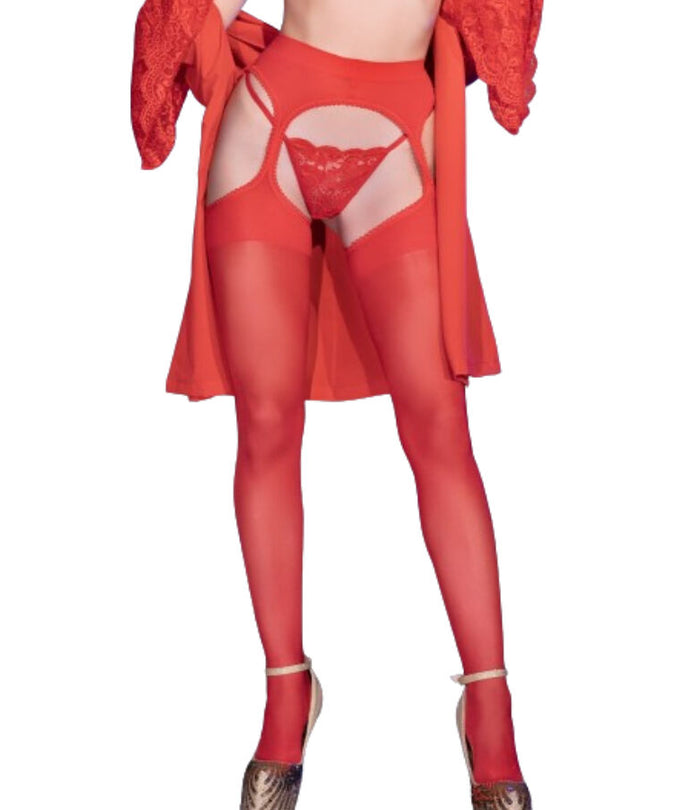 Chilirose – Cr 4312 Strumpfhalterstrümpfe Rot S/m