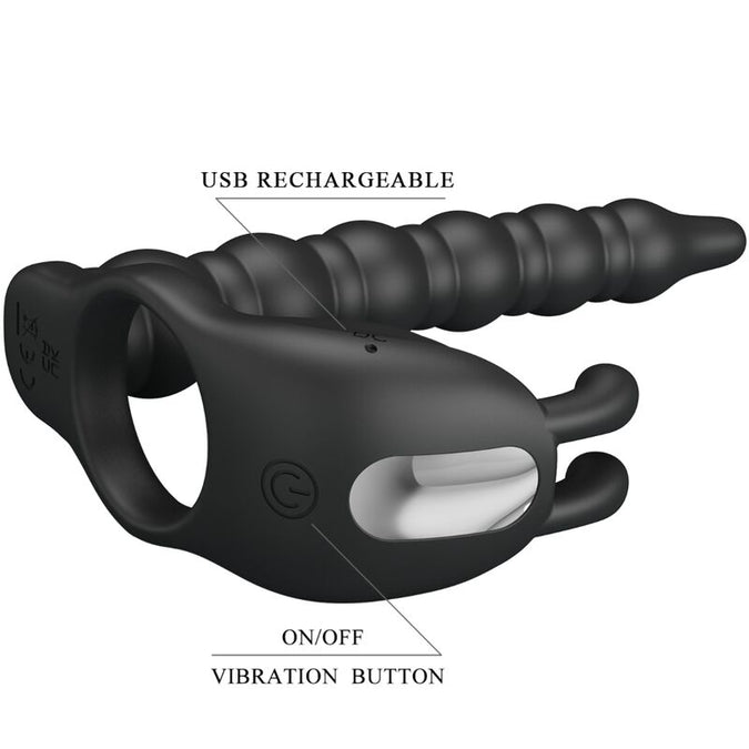 Pretty Love – Blackney Penisring met zwarte vibratorplug