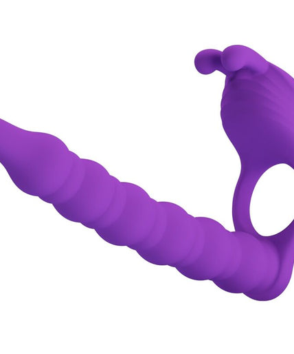 Pretty Love – Blackney Penisring mit lila Vibrator-Stopfen