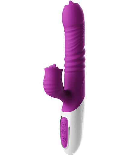 Armony – Doppelzunge Vibrator & Stoßfunktion Violett Wärmeeffekt