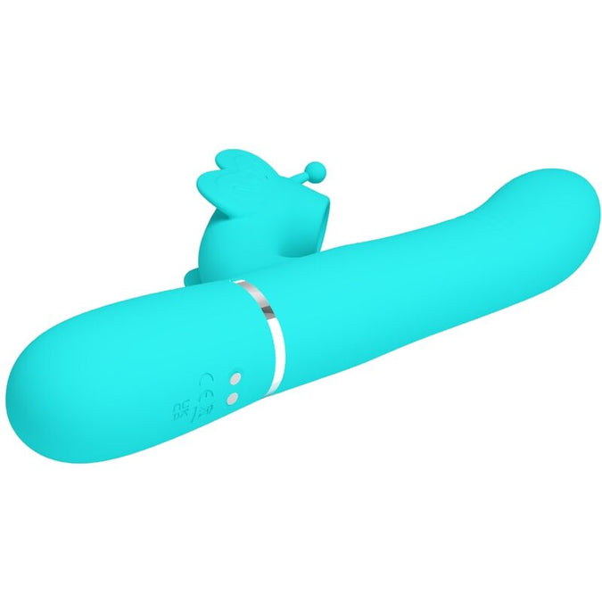Pretty Love – Multifunktionaler Rabbit Vibrator 4 in 1 Schmetterling Aqua Grün