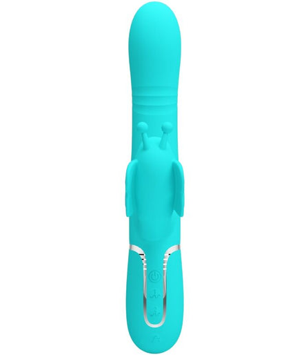 Pretty Love – Multifunktionaler Rabbit Vibrator 4 in 1 Schmetterling Aqua Grün