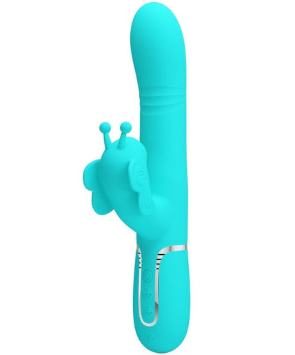 Pretty Love – Multifunktionaler Rabbit Vibrator 4 in 1 Schmetterling Aqua Grün