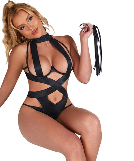Subblime – Sexy Halter Body With Harness Black L/xl