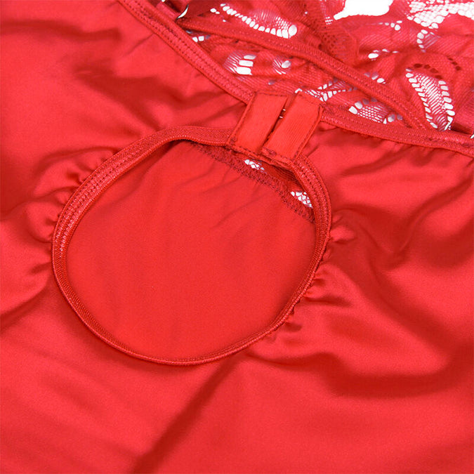 Subblime – Satin Babydoll mit Spitze Rot S/m