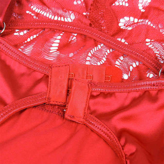 Subblime – Satin Babydoll mit Spitze Rot S/m