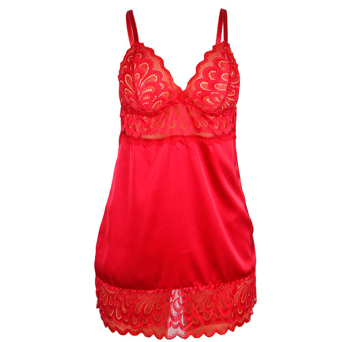 Subblime – Satin Babydoll mit Spitze Rot S/m