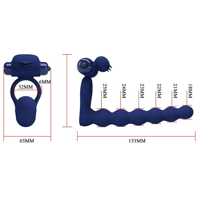 Pretty Love – Ajmal Vibrating Ring With Plug Blue