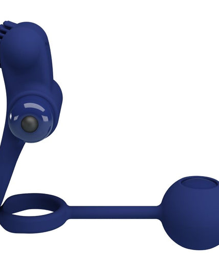 Pretty Love – Remington Doppel-Vibrationsring mit Plug Blau