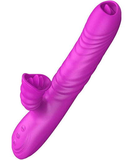 Armony – Angelia Multifunktionsvibrator Doppelzunge Violett Wärmeeffekt