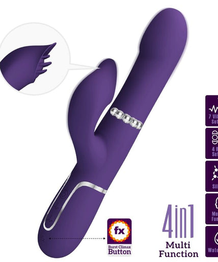 Pretty Love – Zalin Rabbit Vibrator Pearls 4 In 1 Purple
