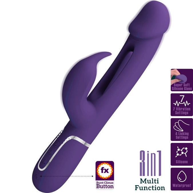 Pretty Love – Kampas Rabbit 3-in-1 Multifunktionsvibrator mit Zunge Violett