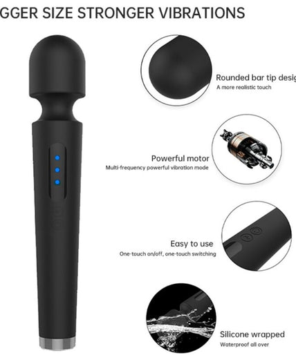 Armony – X Power Large Massager & Vibrator 7 Vibrations Black