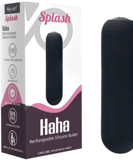 Armony – Splash Haha Vibrator Bullet Silicone 10 Vibrations 75 X 19 Cm Black
