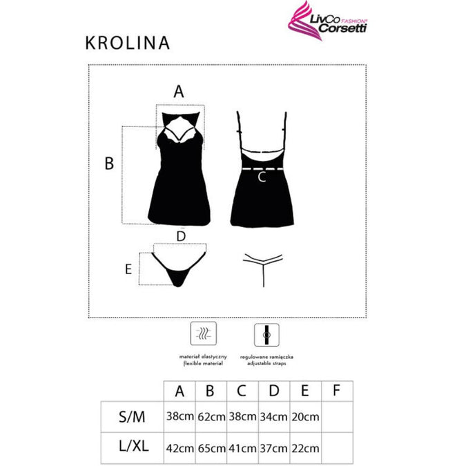 Livco Corsetti Fashion – Krolina LC 90734 Chemise + String Schwarz S/M