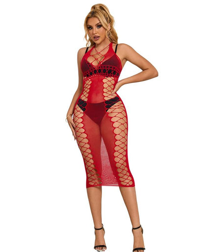 Subblime – 952327 Langes rotes Netzkleid One Size