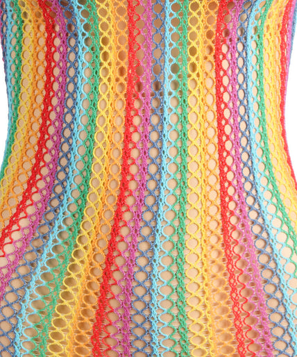 Subblime – 952341 Rainbow Fishnet Dress One Size