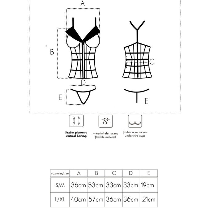 Livco Corsetti Fashion – Laura Lc 20215 Corset + String L/xl