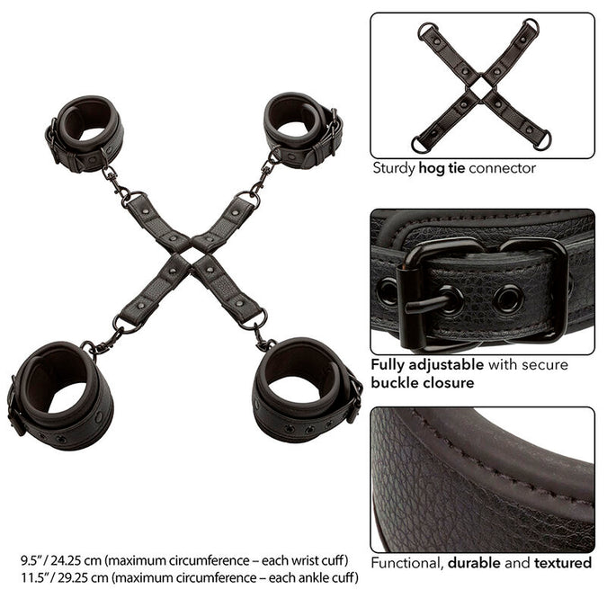 Calexotics – Nocturnal Hog Tie Verbinder Cuero Ajustable Schwarz