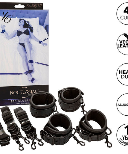 Calexotics – Nocturnal Bettfesseln Leder Verstellbar Schwarz