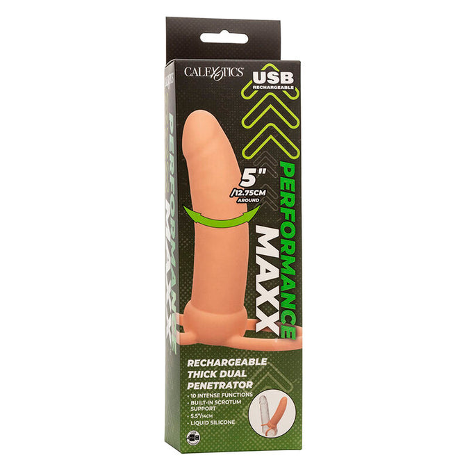 Calexotics – Maxx Thick Dual Penetrator 10 Vibrationsstufen Hautfarben