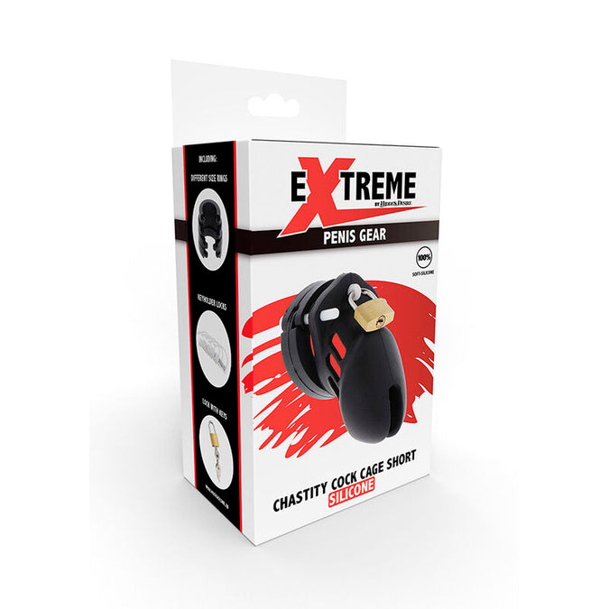 Hidden Desire – Extreme Keuschheits-Käfig aus Silikon Größe S Schwarz
