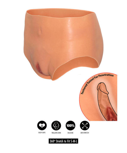 Hidden Desire – Alter Ego Offene Vagina Slip Hohe Taille Hautfarbe