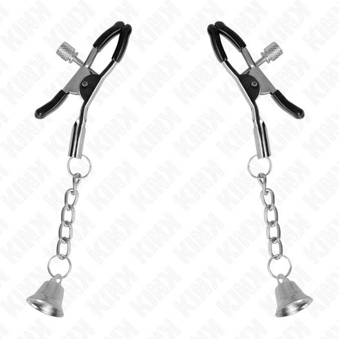 Kink – Silberne Glocken-Anhänger-Brustwarzenklemmen 6 cm