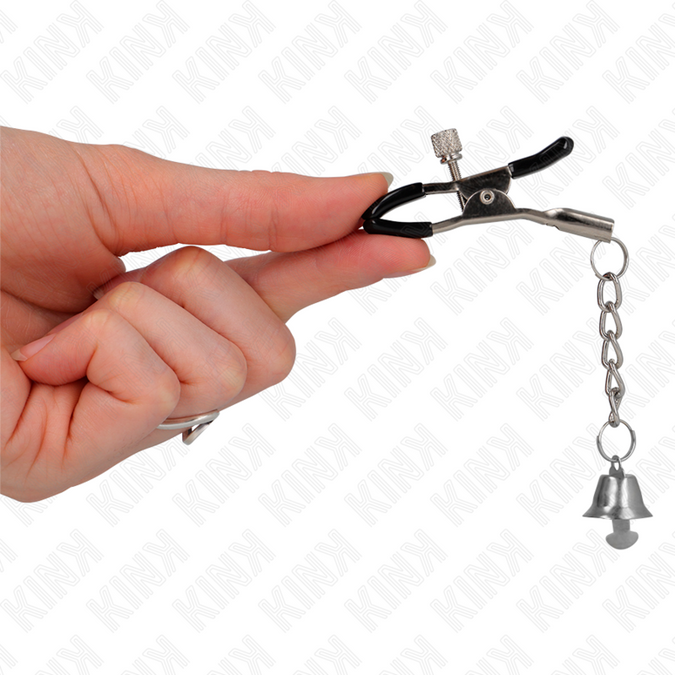 Kink – Silberne Glocken-Anhänger-Brustwarzenklemmen 6 cm