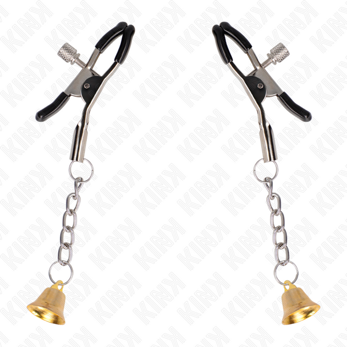 Kink – Goldene Glocken-Anhänger-Brustwarzenklemmen 6 cm