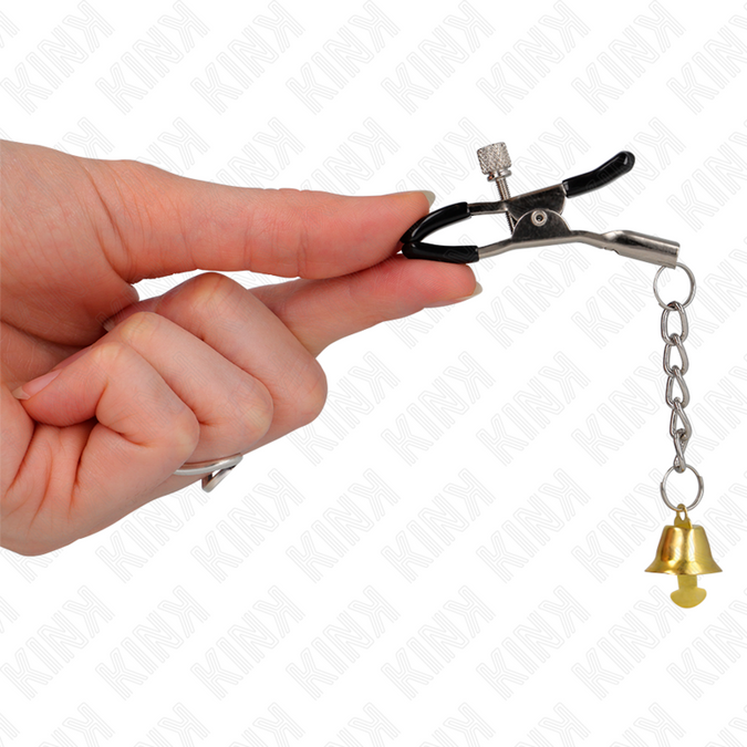 Kink – Goldene Glocken-Anhänger-Brustwarzenklemmen 6 cm