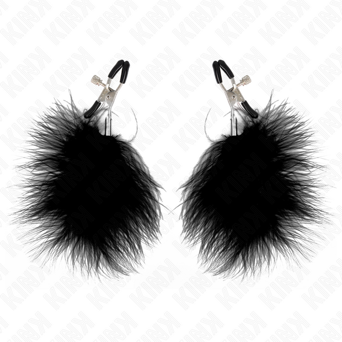 Kink – Feder-Brustwarzenklemme Schwarz 7 cm