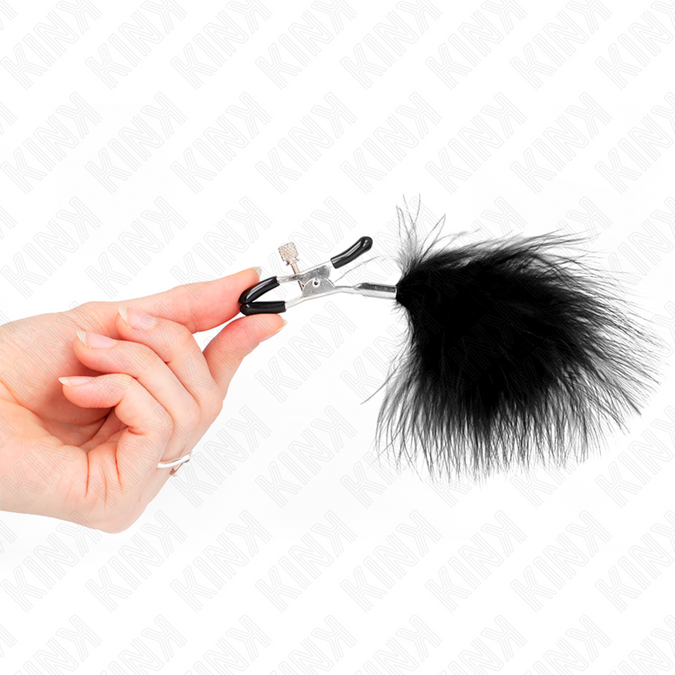 Kink – Feder-Brustwarzenklemme Schwarz 7 cm