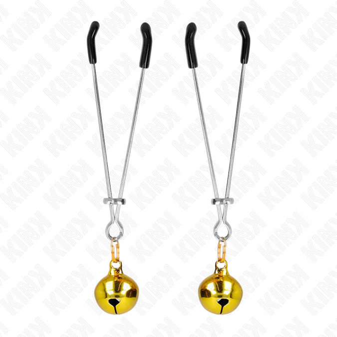 Kink – Dünne Glocken-Nippelklemmen Gold 7 cm