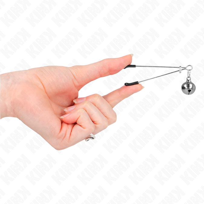Kink – Dünne Glocken-Nippelklemmen Silber 7 cm