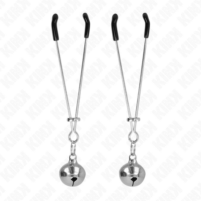 Kink – Dünne Glocken-Nippelklemmen Silber 7 cm