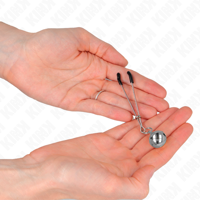 Kink – Dünne Glocken-Nippelklemmen Silber 7 cm