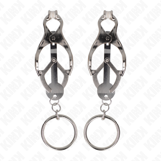 Kink – O-Ring Japanische Kleeblatt-Nippelklemmen Silber