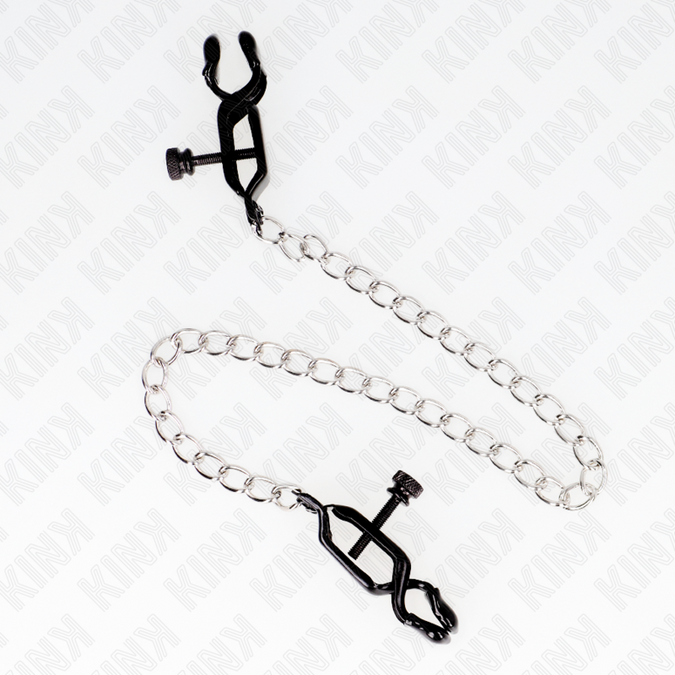 Kink – Flache Ketten-Brustwarzenklemmen Silber 30 Cm